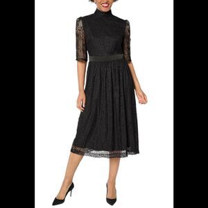 by Stacy London Elbow Sleeve Stretch Lace Midi Dress - Regular